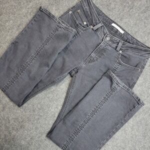 Levis Jeans Womens 29x30 Gray Denim Seamed Superlow Bootcut Grunge Western